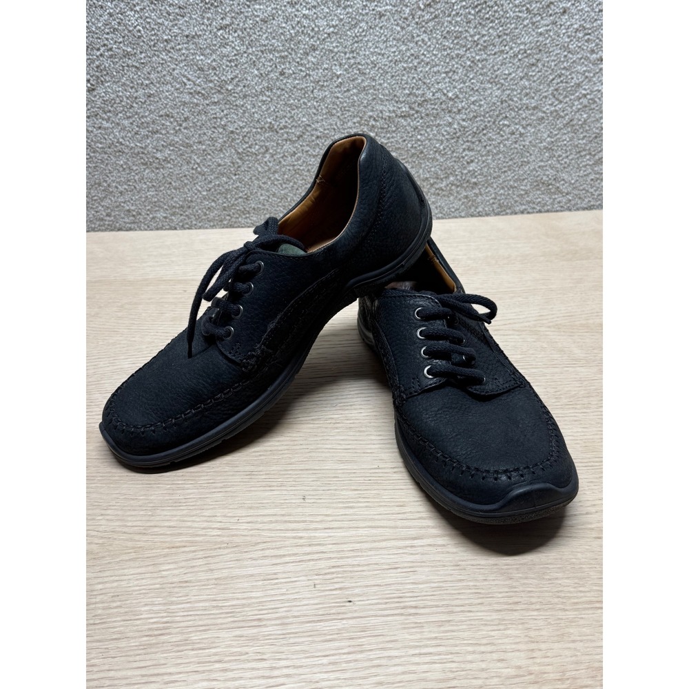 ECCO Black Leather Lace Up Comfort Casual Dress Shoes Mens‎ Size 42